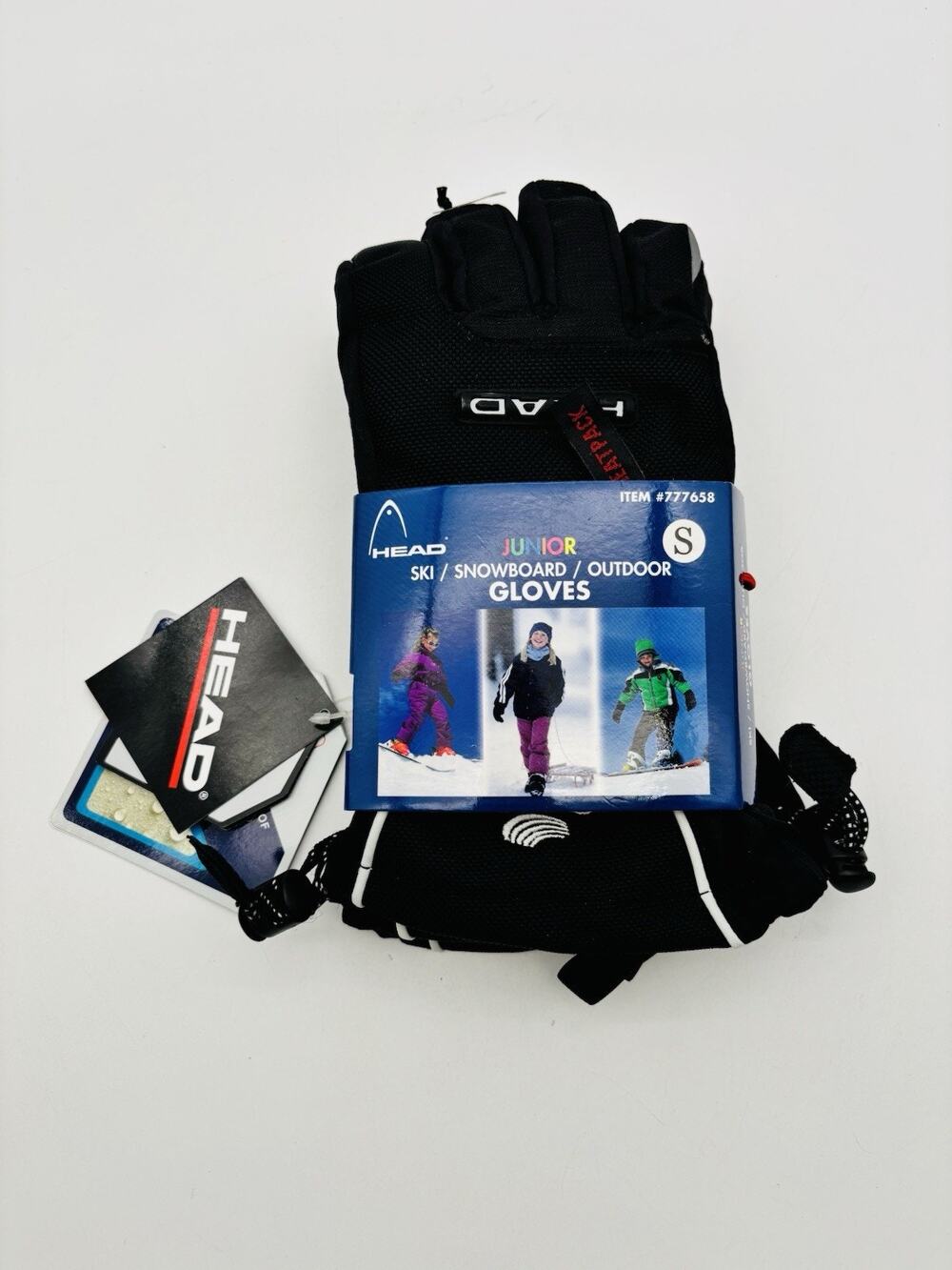 New HEAD Junior Youth Size Small Black Unisex Ski Snow Board Gloves New With Tag